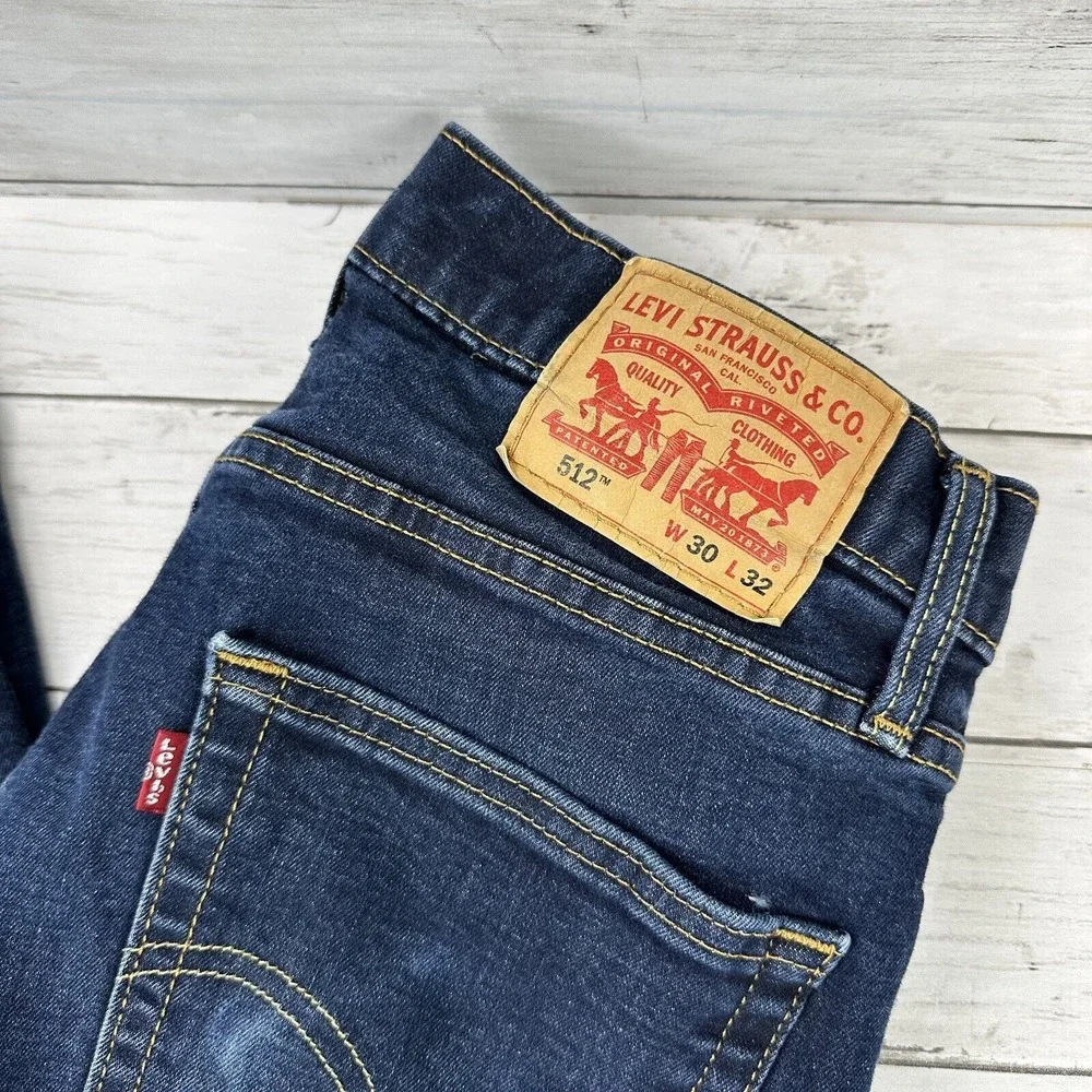 Levis 512 Slim Tapered Jeans Mens 30x32 blue denim‎ (measures 30x29)